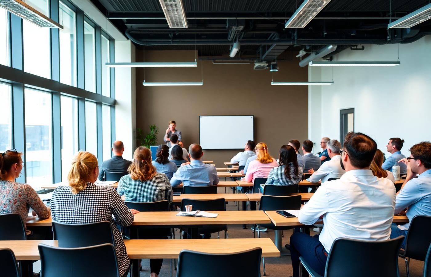 Aula di formazione con partecipanti e docente